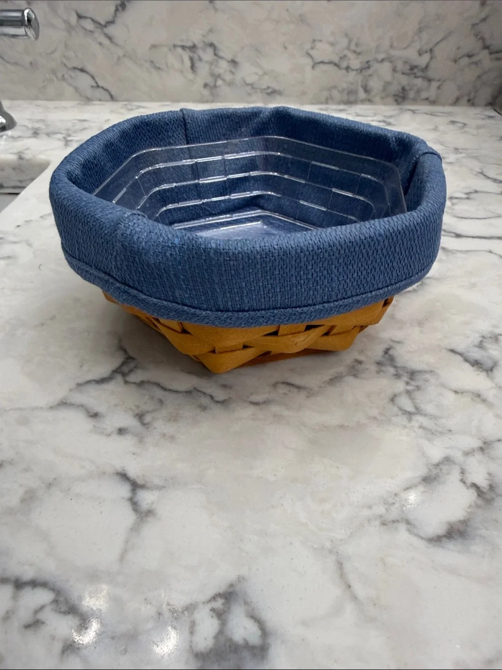 Longaberger Blue Lined Woven Basket